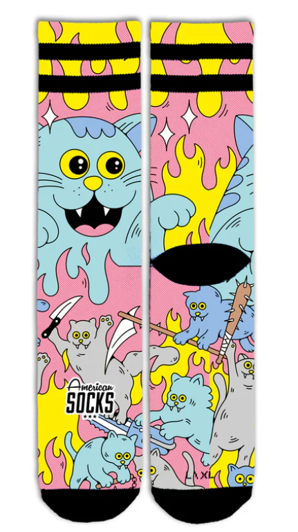 AMERICAN SOCKS KILLER KITTIES MID-HIGH