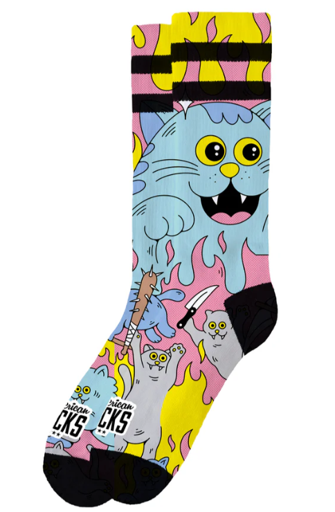 AMERICAN SOCKS KILLER KITTIES MID-HIGH