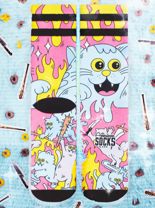 AMERICAN SOCKS KILLER KITTIES MID-HIGH